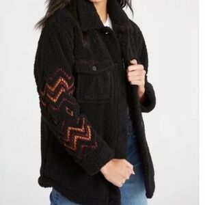 DRIFTWOOD Black Teddy Jacket with Colorful Patterns